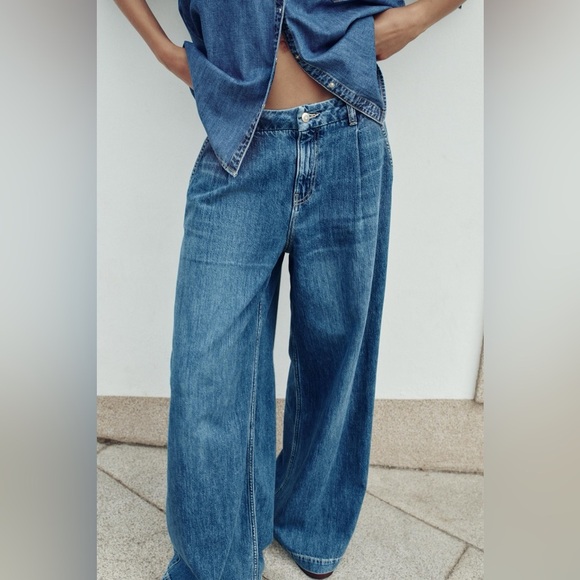 NWT ZARA MID-RISE Z1975 WIDE LEG JEANS 28 (US 6) - Picture 4 of 6